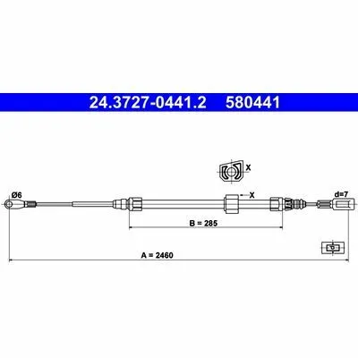 Ultime Pezzi ATE 24.3727-0441.2 Cavo Comando, Freno Stazionamento
