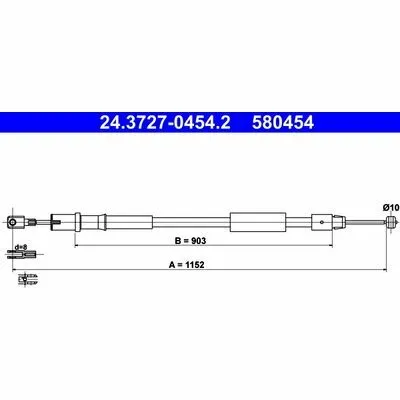 Super Prezzo ATE 24.3727-0454.2 Cavo Comando, Freno Stazionamento