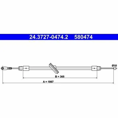 ATE 24.3727-0474.2 Cavo Comando, Freno Stazionamento Offerta