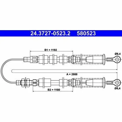 Acquista Ora ATE 24.3727-0523.2 Cavo Comando, Freno Stazionamento