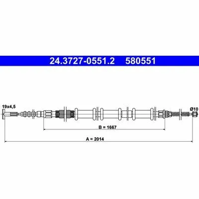 Ultime Pezzi ATE 24.3727-0551.2 Cavo Comando, Freno Stazionamento