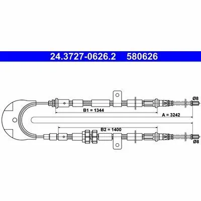 Acquista Ora ATE 24.3727-0626.2 Cavo Comando, Freno Stazionamento