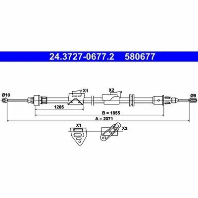 Spedizione Espresso ATE 24.3727-0677.2 Cavo Comando, Freno Stazionamento