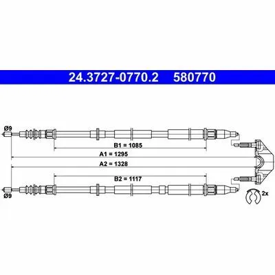 ATE 24.3727-0770.2 Cavo Comando, Freno Stazionamento Professionale