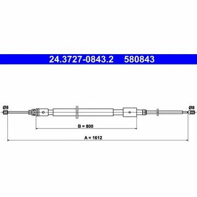 ATE 24.3727-0843.2 Cavo Comando, Freno Stazionamento Promozione Esclusiva