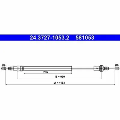 Reso Gratuito ATE 24.3727-1053.2 Cavo Comando, Freno Stazionamento