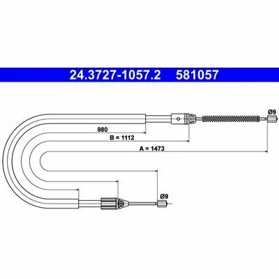 ATE 24.3727-1057.2 Cavo Comando, Freno Stazionamento Professionale