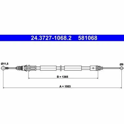 Must-Have ATE 24.3727-1068.2 Cavo Comando, Freno Stazionamento