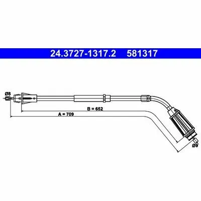 Ultime Pezzi ATE 24.3727-1317.2 Cavo Comando, Freno Stazionamento