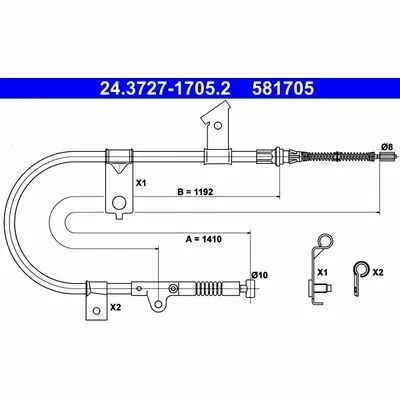 Ultima Occasione ATE 24.3727-1705.2 Cavo Comando, Freno Stazionamento