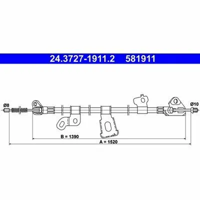 ATE 24.3727-1911.2 Cavo Comando, Freno Stazionamento Bestseller