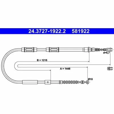 ATE 24.3727-1922.2 Cavo Comando, Freno Stazionamento Consegna Rapida