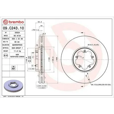 BREMBO PRIME LINE 09.C243.10 Disco Freno Sconto