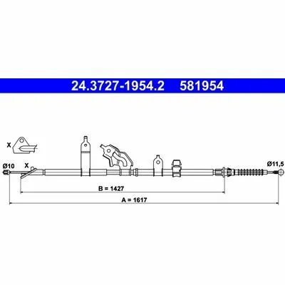 ATE 24.3727-1954.2 Cavo Comando, Freno Stazionamento Prezzo Ridotto
