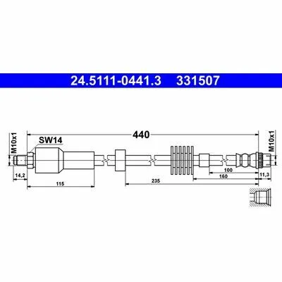 Prezzo Scontato ATE 24.5111-0441.3 Flessibile del Freno