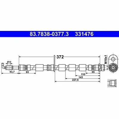 Ultimissimo Modello ATE 83.7838-0377.3 Flessibile del Freno