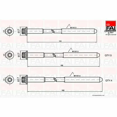 Spedito Oggi FAI AUTOPARTS B1058 Kit Bulloni Testata